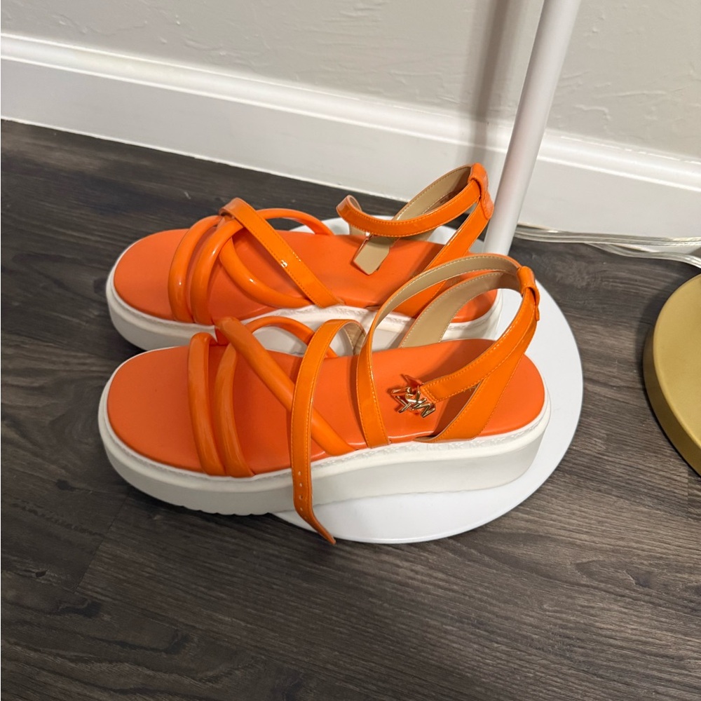 Michael Kors Bright Orange Platform Sandals